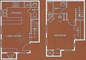A5 - One Bedroom / One & 1/2 Bath*